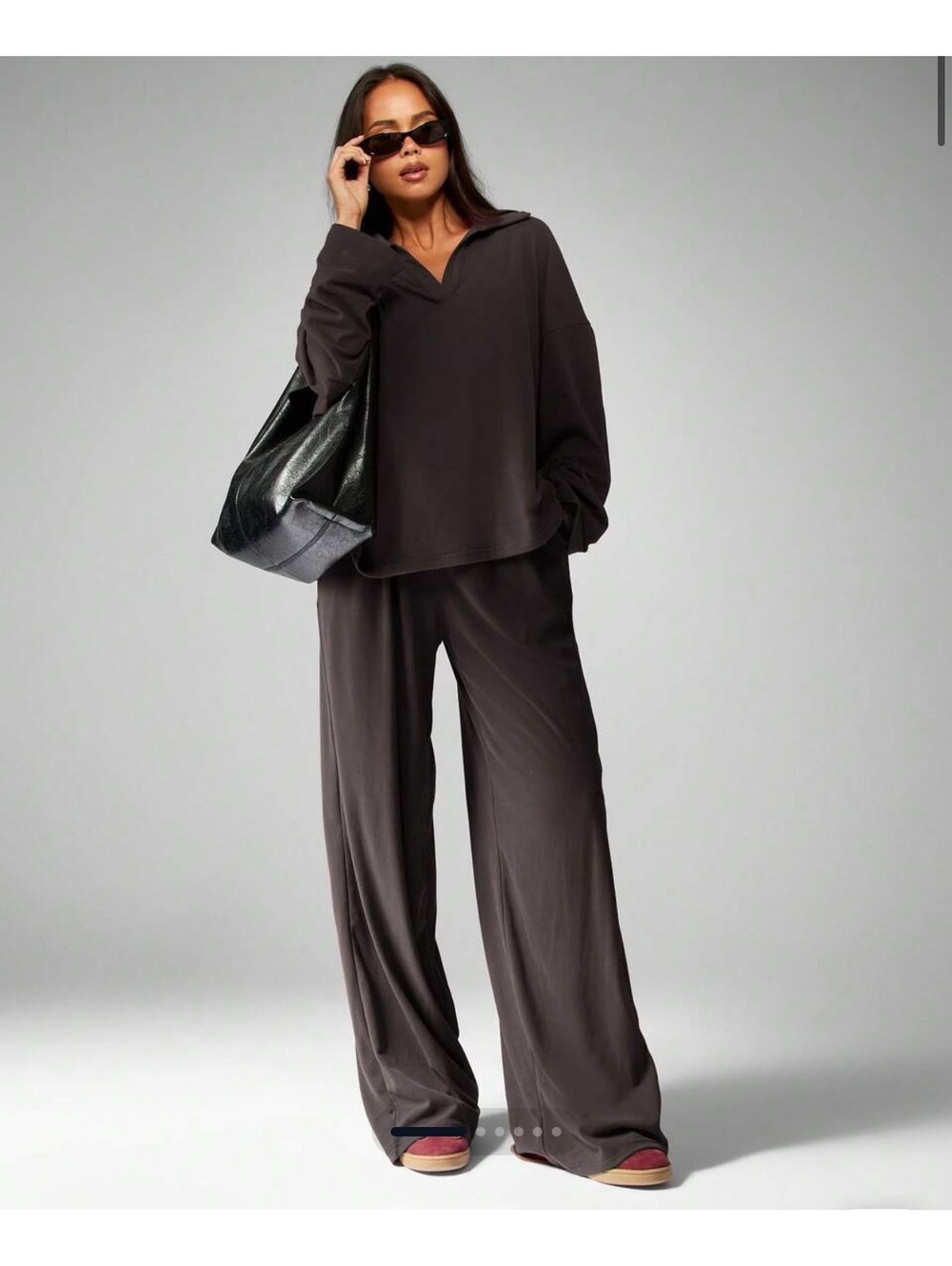 Missguided soft touch co-ord set in coffee brown